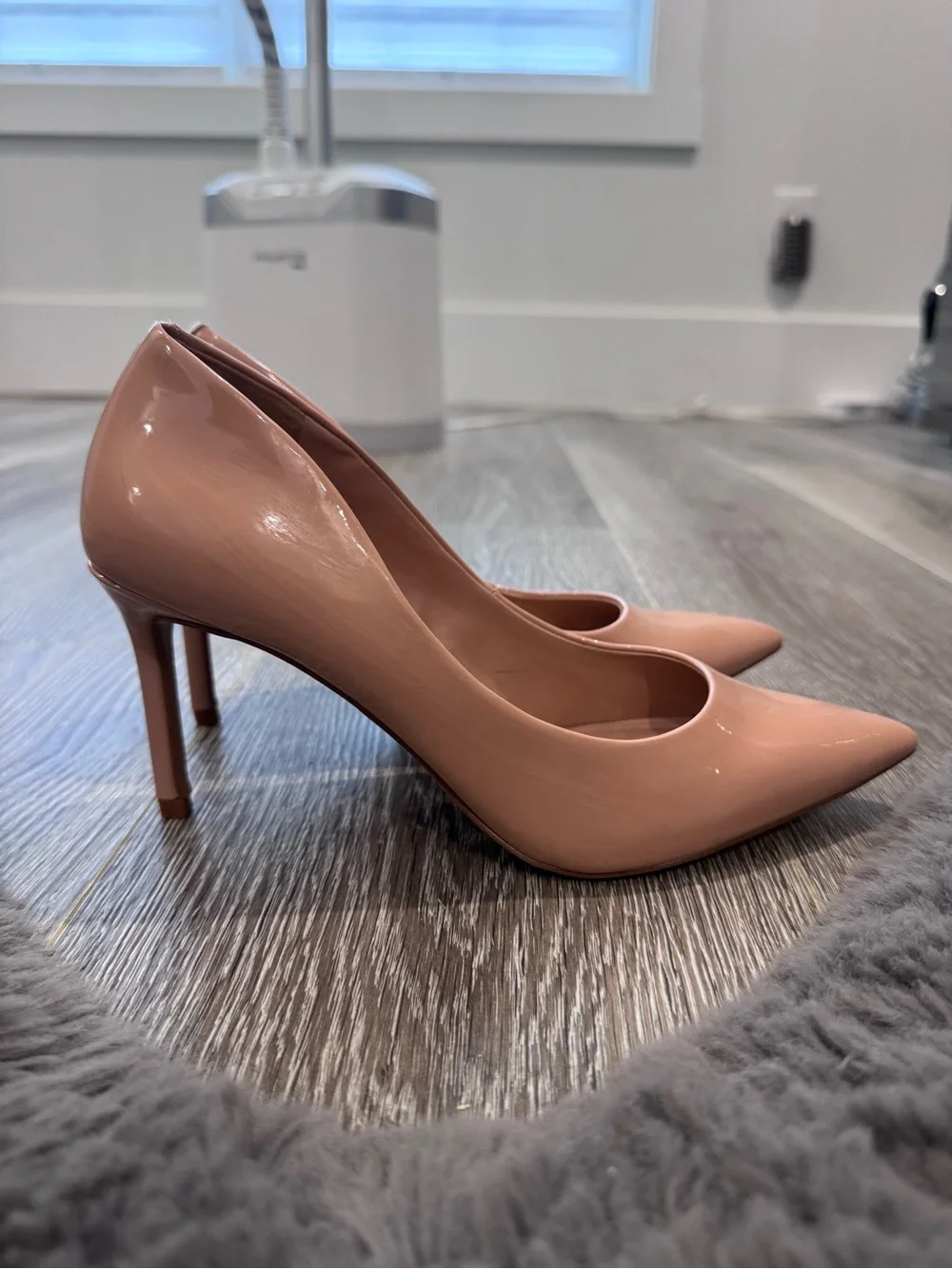 Aldo Patent Pointed Toe Pumps in Blush